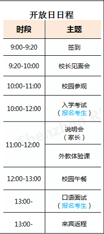 開放日日程